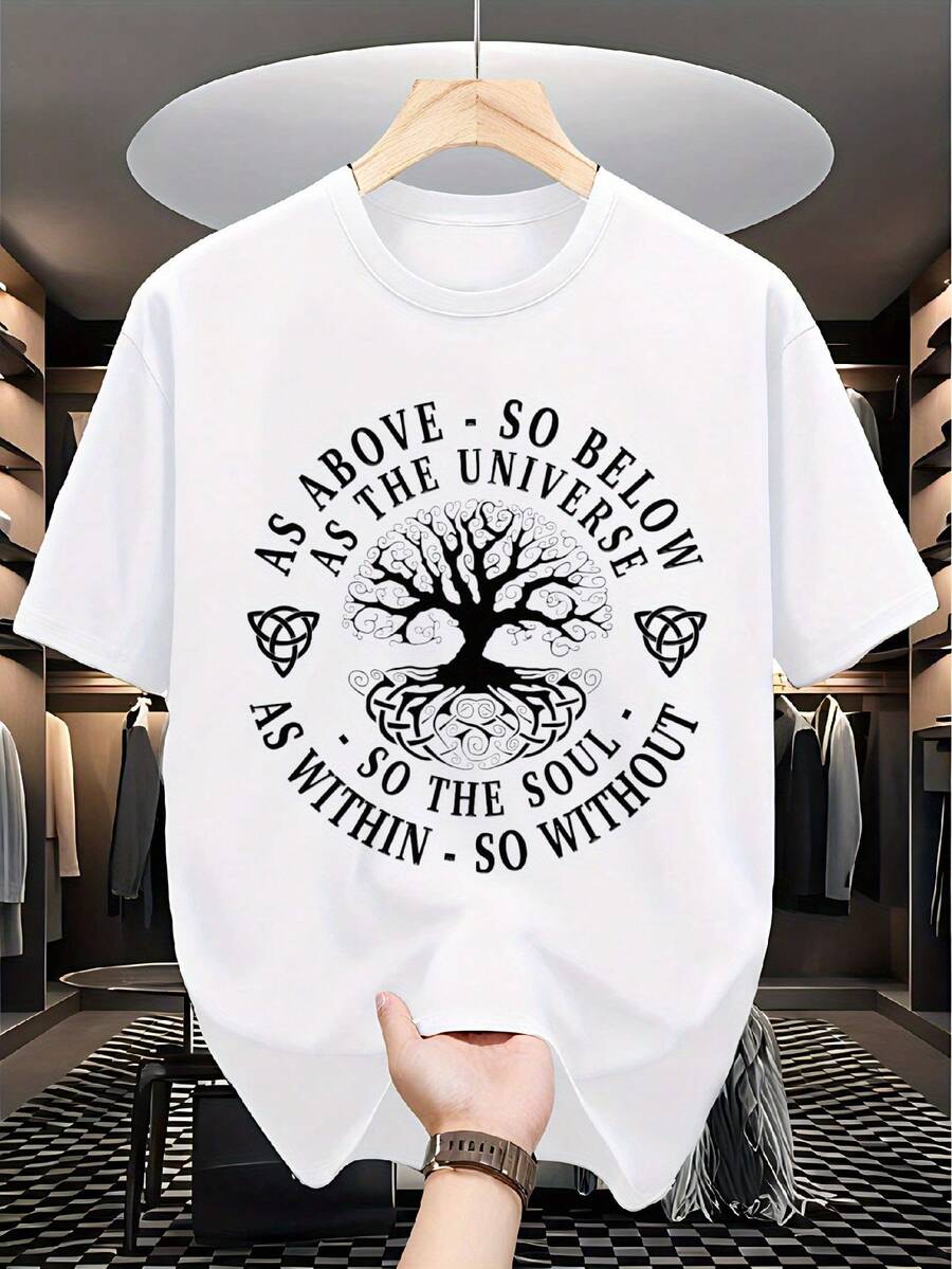 Camiseta "As Above So Below Tree of Life" - Camiseta Gráfica Unisex de Algodón, Suave y Cómoda para Uso Diario - Regalo Ideal para Buscadores Espirituales, Entusiastas de la Nueva Era y Amantes de la Naturaleza - Perfecta para Salidas Informales, Clases de Yoga o Reuniones Relajadas con Amigos y Familiares - Blanco - Ver 1