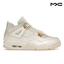 Air Jordan 4 Retro 'Metallic Gold' Cream Sail Black Sneakers Women AQ9129-170 - 彩色 - 查看 1