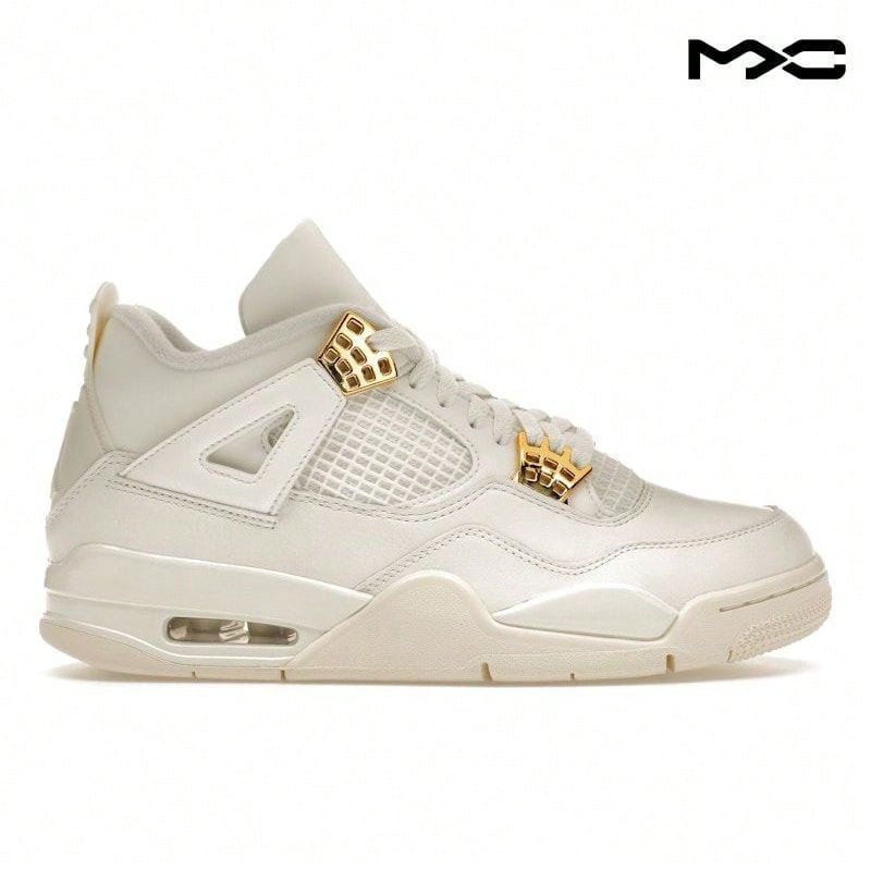 Air Jordan 4 Retro 'Metallic Gold' Cream Sail Black Sneakers Women AQ9129-170 - 彩色 - 查看 1