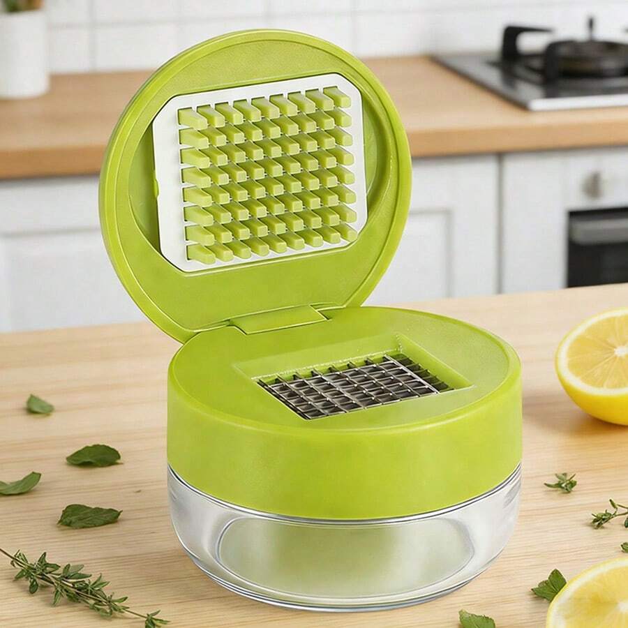 1个迷你手动蒜蓉压榨器/切碎器/研磨器，家用 - 彩色 - 查看 1