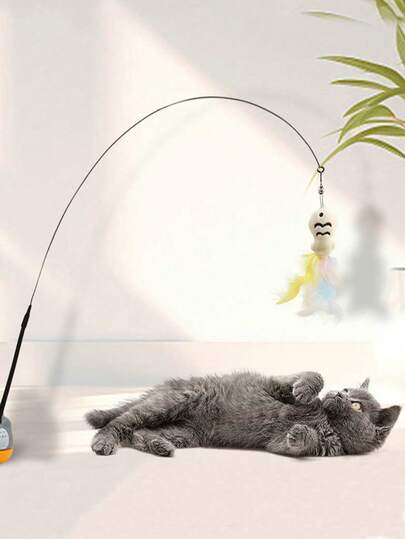 6件套趣味逗猫玩具 - 互动卡通设计，非电动，吸引猫咪玩耍，促进运动和智力发展。