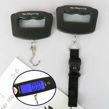 1 pieza Báscula digital portátil para equipaje de 110 lb/50 kg, báscula electrónica con pantalla LCD retroiluminada, esencial para viajes, regalo de Navidad/Acción de Gracias/Año Nuevo - Negro - Ver 3