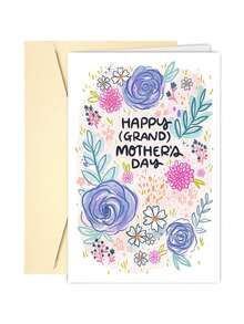 1pc Handmade Watercolor Floral Grand Mother'S Day Greeting Card With Envelope, Unique All Occasion Birthday Mother'S Day Thank You Gift For Grandma - View 14