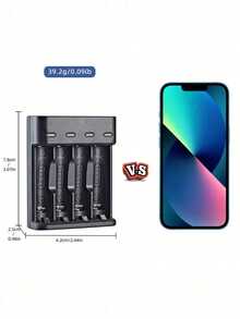 4-Slot Smart USB Charger, Charges AA/AAA Batteries, High-Current Fast Charging, Green LED Full Charge Indicator, Overcharge Protection, Working Voltage ≤36V, USB Powered (Batteries Not Included) - View 6