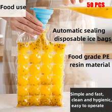 240个一次性冰袋，采用自封式设计，无需额外的夹子或绳子，制冰更快更卫生。只需从宽口倒入水，密封后放入冰箱即可——不漏水，不脏乱，方便快捷。 - 彩色 - 查看 9