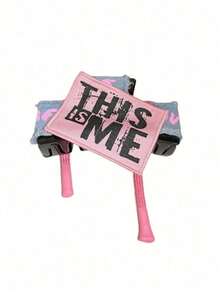 1个复古蓝色布艺字母发夹，粉蓝撞色丝带发夹，甜美酷炫风格发饰 - 混合色 - 查看 8