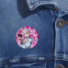 Cool Pink Needy Girl Pin de solapa Kangel Ame Chan insignia de dibujos animados hojalata broche redondo sombrero mochila accesorios regalos para fanáticos del juego T7EN - estilo-21 - Ver 3