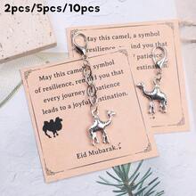 2/5/10pcs Positive Camel Keychain, Camel Print Inspirational Card, Ramadan Encouragement Token. Best Team Keychain Gift Set, Motivational Gift For Friends, Family, Loved Ones, Classmates And Colleagues - "Celebrate Your Past Resilience, Accompany Your Future Journey" - Multicolor - View 3