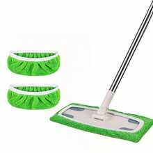 6/3pcs Affordable Pack Durable High Elasticity Solid Color Elastic Mop Cloth Cover Replacement Pad Thickened Cleaning Fiber Wet Dry Use Strong Decontamination Repeated Washing For Home Living Room Kitchen Bathroom Mopping Cleaning Flat Mop Universal Lazy Replacement Accessory Father's Day Practical Gift - A - 查看 2