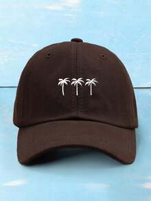 1 buah Topi Baseball Unisex Bergambar 3 Pohon Kelapa, Topi Kasual Luar Ruangan yang Dapat Diatur, Musim Panas, Pantai, Liburan, Perjalanan - kopi - View 4