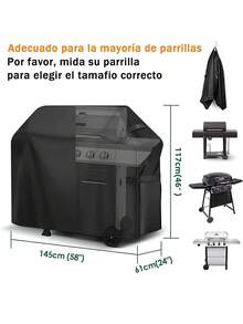 1 pieza Cubierta para parrilla de barbacoa, 210D funda para barbacoa exterior, cubierta protectora para  resistente al polvo y al agua y uso en exteriores, que sirve como una cubierta universal a prueba de polvo para su parrilla en el hogar, durante los viajes y en fiestas o mientras acampa. - Ver 3