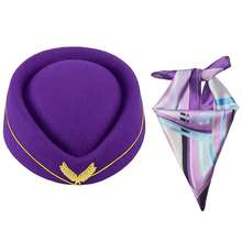 5pcs Stewardess Costume Accessories Set, Suitable For Pairing With Stewardess Uniform, Can Be Used For Christmas And Other Occasions, Including Stewardess Hat, Gloves, Scarf And Brooch. Also Suitable For Halloween Parties, Balls, Music Festivals And New Year Costumes. - Multicolor - View 8