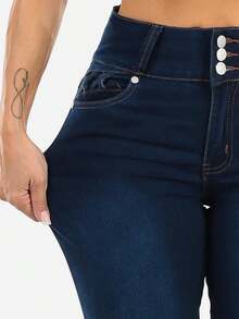 Butt Lift High Waisted Stretch Skinny Jeans Dark Blue - Nhiều màu - Xem 7