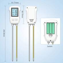 Medidor de Humedad del Suelo, Medidor de Humedad de Plantas 3 en 1, Probador de Temperatura y PH, Sensor Higrómetro de Probador de Suelo, Herramienta de Jardinería - A - Ver 7