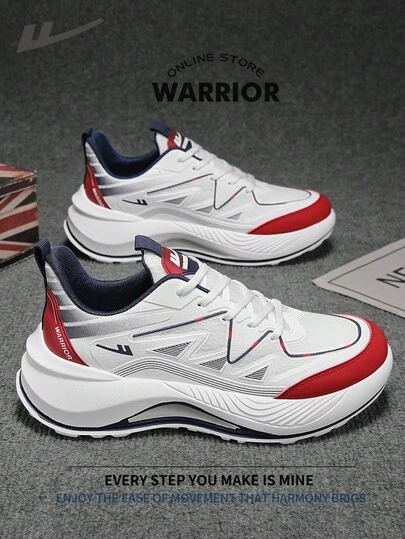  Warrior Comfortable Street Style Thick Soled Men's Shoes Spring And Summer Comfortable Running Shoes Modest Style Casual Yet Sleek Sneakers Applicable Throughout The Year Wear-Resisting All-Day Wear Training Sneakers