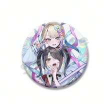 Cool Pink Needy Girl Pin de solapa Kangel Ame Chan insignia de dibujos animados hojalata broche redondo sombrero mochila accesorios regalos para fanáticos del juego T7EN - estilo-21 - Ver 33