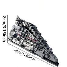 1600pcs Star Destroyer Starship Building Blocks, High Difficulty Assembly Model, Handmade DIY Construction Toy, Living Room Display Collectible - Starship Architectural Model - View 5