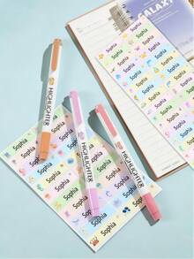 1pc Customizable Name Stamp + 100pcs Stickers, Personalized Name Stamp For Clothing, Signature Stamp, Cartoon Animal Stamp, Customizable, Birthday Gift, Crocodile/Rabbit/Bear, Cute, Reusable, Envelopes, Invitations, Teachers, Family Gifts - Style a - View 7