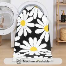 Pauwer 3 Piece Bathroom Rug Mat Set, Microfiber Shaggy Bath Mat Set, Non-Slip Ultra Soft Carpet Mats, Absorbent Bathroom Mat Set With U-Shaped Toilet Mat For Bathroom, Tub, Shower - 黛西布萊克 - 查看 5