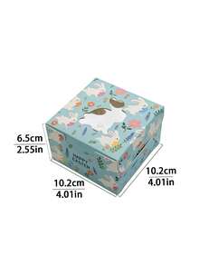 5 pièces/10 pièces Nouvelles boîtes à gâteau de Pâques, boîtes à gâteau de Pâques printanières créatives avec imprimé floral et œuf, avec fenêtre, boîtes d'emballage portables étanches pour pâtisseries, bonbons et boulangeries pour les fêtes - Voir 2