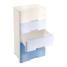 Plastic Drawers, 5 Tier Stackable Storage Containers, Dresser Storage Cabinet With Wheels, Vertical Clothes Storage Tower, Chest Closet For Bedroom Study Living Room Powder Room Beauty Store - Blue - View 5