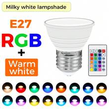 E27/E26 LED灯泡 E14射灯 GU10吸顶灯 MR16吊灯灯泡 GU5.3 带遥控器 可调光 彩色氛围灯 15种颜色 4种动态模式 适用于家庭客厅 卧室 音乐派对装饰 霓虹灯照明 RGBW/RGBWW 透明/乳白色灯罩 - RGB LED Bulb With Remote Control - 查看 26