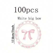 10/20/30/40/50个粉色蝴蝶结纸盘，蝴蝶结生日派对用品，粉色蝴蝶结派对装饰，适合单身派对、新娘送礼会，可爱纸盘，单身派对装饰 - 彩色 - 查看 18