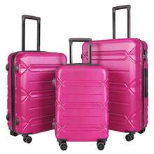 YSTYLE Maleta trolley rígida ultraligera y espaciosa, cerradura de combinación lateral con TSA, 4 ruedas para fácil transporte - Rosa Fucsia - Ver 1