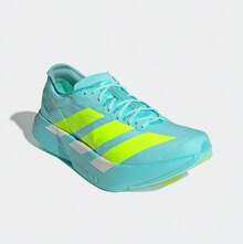 Adidas Zapatillas de running Adizero Adios4 para hombre, clásicas, de caña baja, con amortiguación y comodidad - Azul menta/verde - Ver 8
