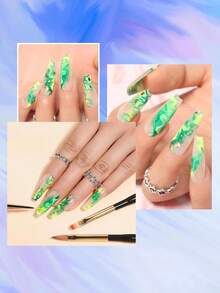 BORN PRETTY 10ml Gel de Unhas Aquarela, Esmalte de Unhas Removível com Efeito de Pintura Artística, Adequado para Salões de Beleza e Uso Doméstico - Transparente - Visão 10