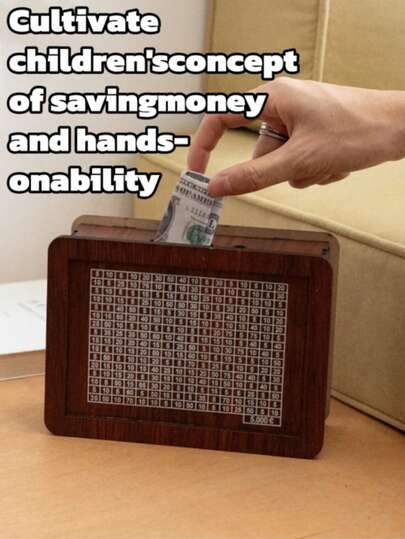 1pc Creative DIY Wooden Storage Box - Self-Assembly, Reusable Flat Digital Design, Desktop Home Decor, Puzzle Gift, Laundry Organizer, Holiday Storage