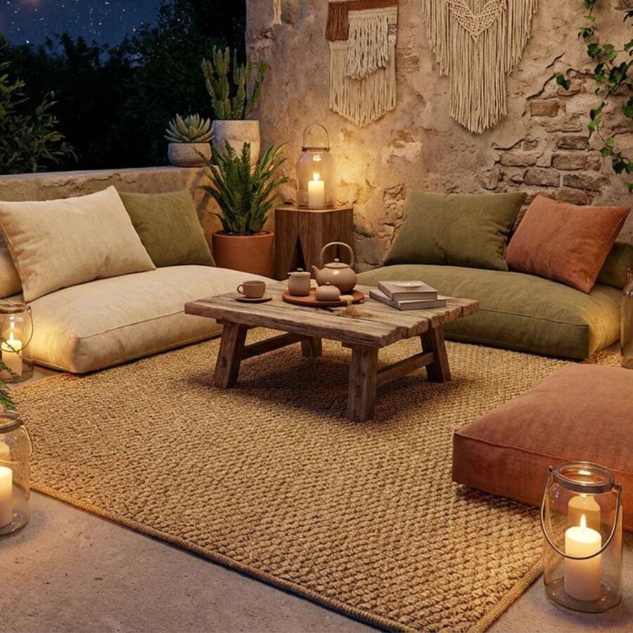 1 pieza Alfombra exterior minimalista con estampado de piña marrón, suave y fácil de limpiar para decoración del hogar, adecuada para patios pequeños, caravanas, balcones, picnics, playas, primavera y otoño