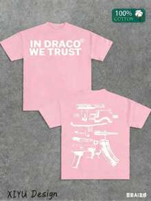 A High-Quality Men's Street T-Shirt, Which We Trust In Draco, Is Printed On Both Sides Of Firearms, A Must-Have Fashion Item For Inspirational Men, A Men's T-Shirt With Round Neck And Short Sleeves, Cotton Casual, Loose And Versatile, And A Must-Have For Outdoor Sports. 2025 - 粉色 - 查看 3