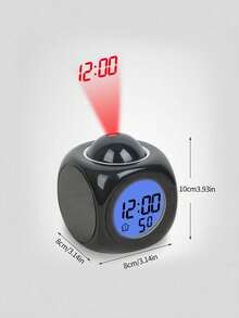 New Multifunctional LED Time Projection Alarm Clock, Voice Prompt, Timed Bedside Night Light, Creative Projection Lamp - one-size - View 9