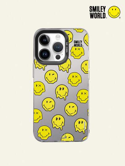  Expression 1pc Shock-Proof Full Coverage TPU Phone Case, IMD Matte Finish, Smiley World Yellow Cute Pattern, Compatible With IPhone 16, 15, 14, 13, 12, 11 Pro Max And Series