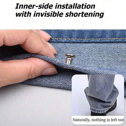 随机款式和颜色裤腿隐形缩短妙招，牛仔裤裤脚保护套和可拆卸平袖口，多功能
