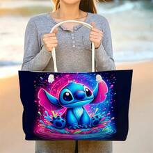 Large Capacity Women's Tote Bag/Beach Bag, Printed With A Cute Stitch Design, 1 Pc - Mũi khâu - Xem 12