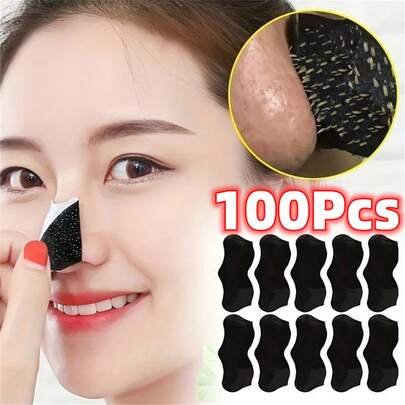 OceAura 10/50/100 pièces Autocollants pour l'élimination des points noirs - Autocollants efficaces pour le nettoyage des pores et du nez, soins de nettoyage en profondeur en douceur