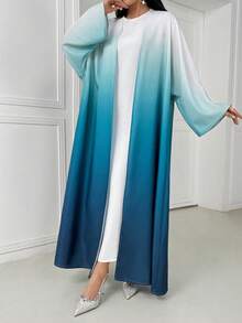 Women's Elegant Ombre Long Sleeve Abaya - Multicolor - View 3