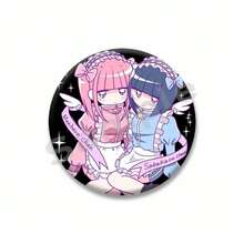 Cool Pink Needy Girl Pin de solapa Kangel Ame Chan insignia de dibujos animados hojalata broche redondo sombrero mochila accesorios regalos para fanáticos del juego T7EN - estilo-21 - Ver 38
