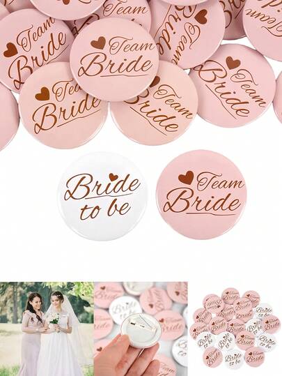 12枚新娘主题纽扣，婚礼装饰，单身派对，伴娘礼物，单身派对用品，新娘送礼会婚礼派对徽章套装，伴娘准新娘礼物装饰配件