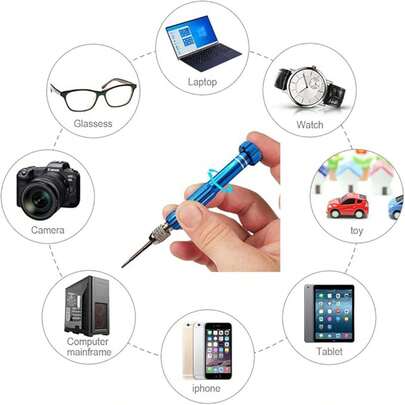 5-In-1 Multi-Function Mini Screwdriver Set (T6 Torx, T5, 1.5, -2.0, Star 0.8), Suitable For Smartphones, Glasses, Electronics, Watches, Laptops, Jewelry