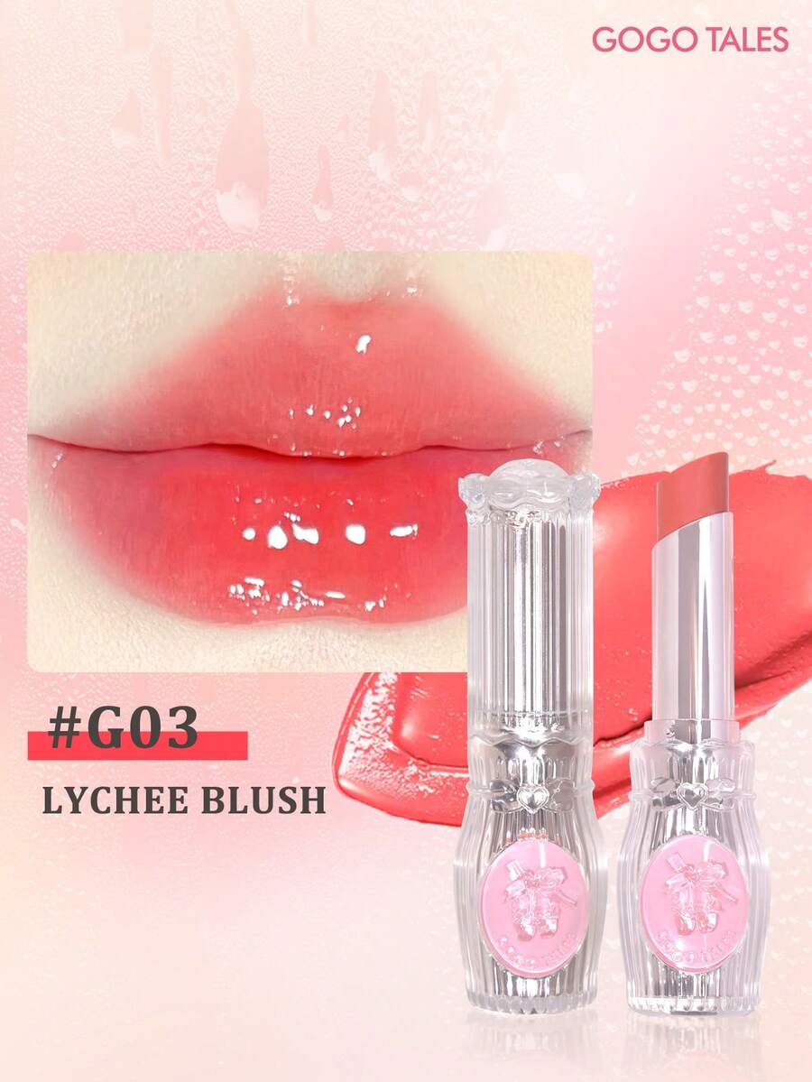 GOGO TALES Son môi dạng thỏi dưỡng ẩm màu hồng nhạt Sweet Pink Ballet, lên màu chuẩn nhưng không bết dính, giữ ẩm lâu trôi, bóng như gương, phù hợp cho trang điểm tự nhiên hàng ngày và thế hệ Gen Z. - #G03 Màu hồng vải - Xem 1