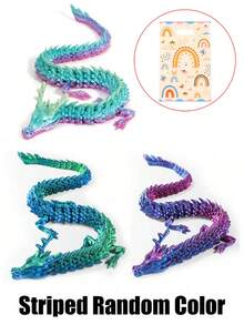 1/2/3/4/6个3D打印龙蛋摆件，附赠礼品袋，关节可活动，现代家居/办公室/活动装饰，收藏雕像，收藏品，活动展示，装饰雕塑，现代设计，高清打印，水晶雕刻，展示品，龙形摆件，收藏家之选，奇幻爱好者圣诞礼物 - 彩色 - 查看 14