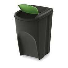 Interior WELL HOME - Lot de 4 poubelles, 100 % plastique recyclé, noires, 4 x 35 L - Noir - Voir 5