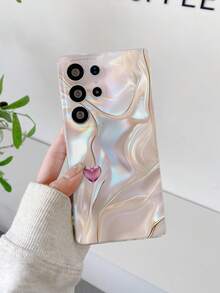 1 ốp lưng TPU mềm mại, thời trang, họa tiết vân đá cẩm thạch hồng, chống rơi vỡ, chống trầy xước, chống bám vân tay, chất liệu trong suốt, bảo vệ ống kính camera, tương thích với Samsung, Pixel. - Nhiều màu - Xem 1