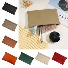 PU皮革自动闭合钱包零钱包超薄便携手拿包大容量化妆包手机包钱袋卡包手提包 - 彩色 - 查看 1