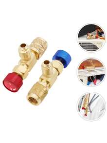 Este juego de 2 piezas incluye una válvula de carga, un adaptador y una válvula de . Con un diseño ergonómico para una fácil instalación y mantenimiento, se utiliza en la reparación de aires acondicionados. - Unitalla - Ver 2