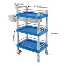 YUNRUX Storage Island & Carts - Blue - View 2