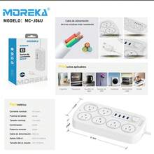 Power Strip With 1 USB Type-C Port, 2 USB Ports And 3 Standard Outlets, 6-In-1 Power Strip 2500W - Japan A Type Plug(100V) - View 5